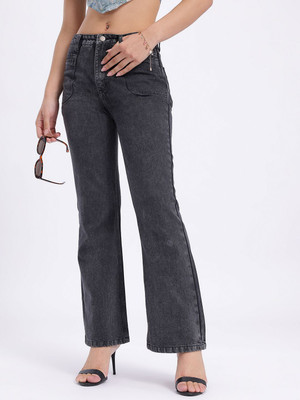 Glitchez Boot-Leg Women Dark Grey Jeans