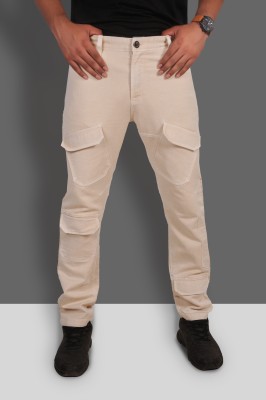 DARJI Relaxed Fit Men Beige Jeans