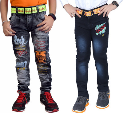 LAHSUAK Regular Boys Dark Blue, Dark Grey Jeans(Pack of 2)
