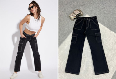 Zizvo Flared Women Black Jeans