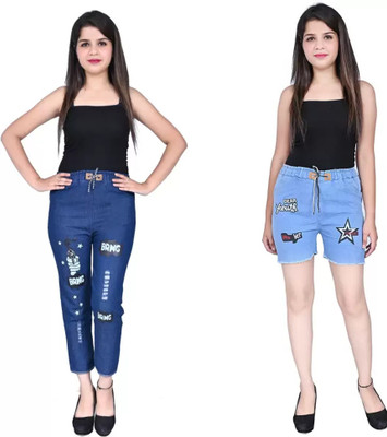 Jg Enterprise Boyfriend Women Dark Blue Jeans(Pack of 2)