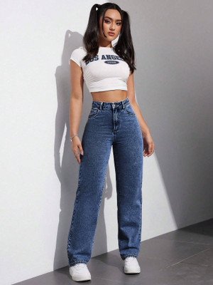 Crazeis Straight Fit Women Dark Blue Jeans