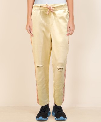 Divine Style Mart Jogger Fit Women Yellow Jeans