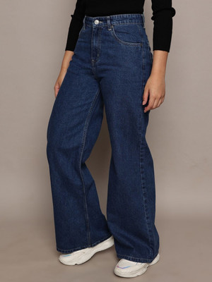 Pompous Loose Fit Women Dark Blue Jeans