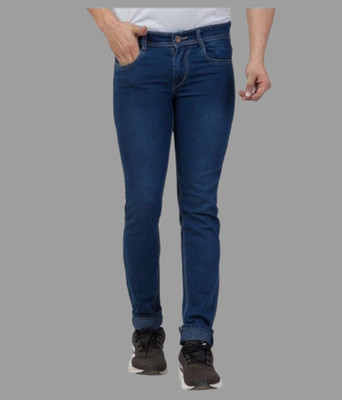 POKHINDA Slim Men Dark Blue Jeans