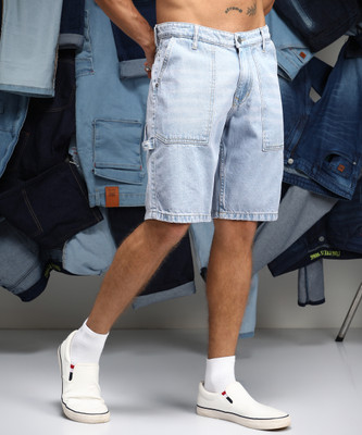 CAMPUS SUTRA Dyed/Washed Men Denim Blue Casual Shorts