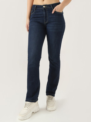 Kraus Jeans Women High-Rise Slim Straight Fit Jeans Straight Fit Women Dark Blue Jeans