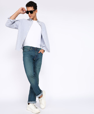 Pepe Jeans Men Straight Fit Mid Rise Blue Jeans For Rs. 389 @ 70 %
