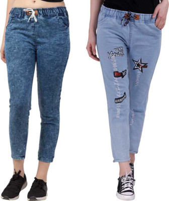 HouseOfCommon Jogger Fit Women Blue, Light Blue Jeans(Pack of 2)