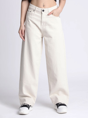 Roadster Loose Fit Women Beige Jeans