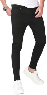 POKHINDA Skinny Men Black Jeans