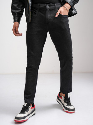 HIGHLANDER Tapered Fit Men Black Jeans