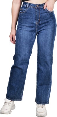 ZXN Clothing Boyfriend Women Dark Blue Jeans