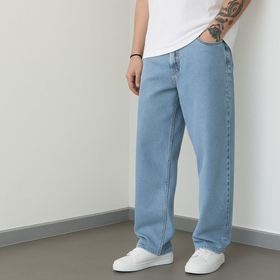 DAIME Loose Fit Men Light Blue Jeans
