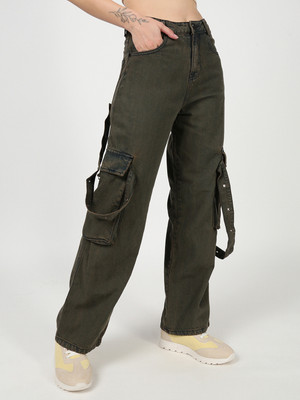 Bene Kleed Relaxed Fit Women Dark Green Jeans