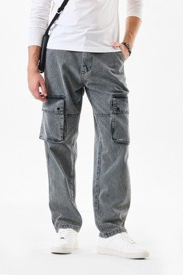 Snitch Loose Fit Men Grey Jeans