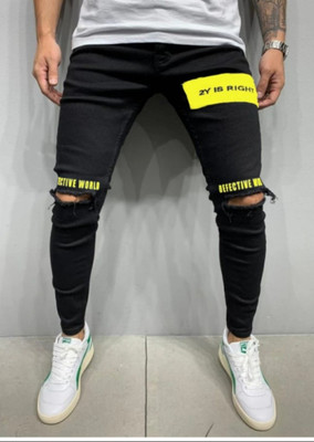 C2FH Skinny Men Black Jeans