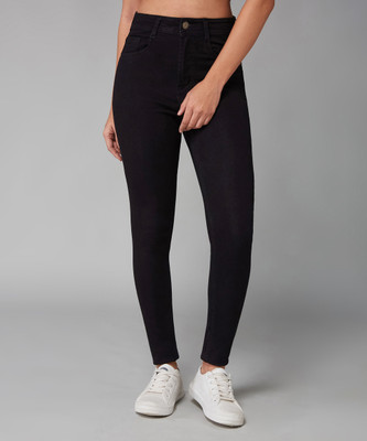 DOLCE CRUDO Slim Women Black Jeans