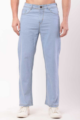 HIFYSTORE Loose Fit Men Light Blue Jeans