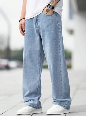 shre.ce Loose Fit Men Light Blue Jeans