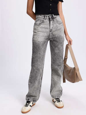 Glitchez Straight Fit Women Grey Jeans
