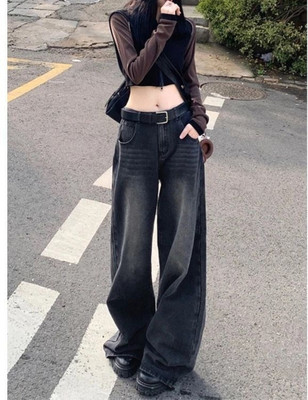 EUROPAA Relaxed Fit Women Black Jeans