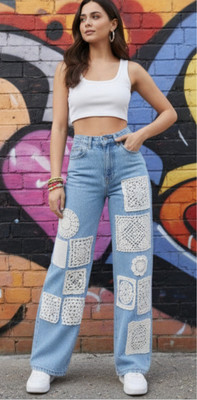 hug nation Straight Fit Women White Jeans