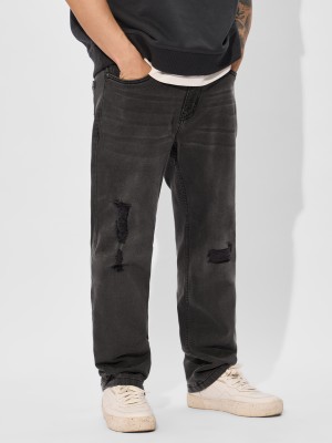 The Souled Store Straight Fit Men Dark Grey Jeans