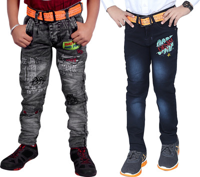LAHSUAK Regular Boys Dark Grey, Dark Blue Jeans(Pack of 2)