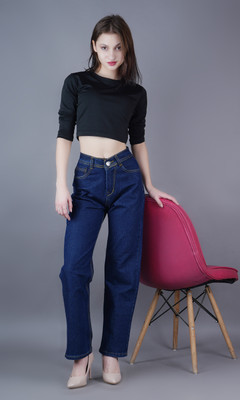SZN Loose Fit Women Dark Blue Jeans