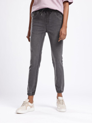 Glitchez Jogger Fit Women Dark Grey Jeans