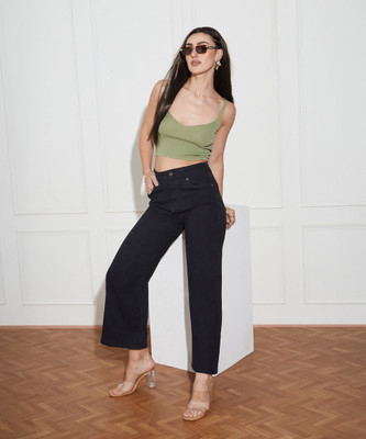 Miss Chase Tapered Fit Women Black Jeans