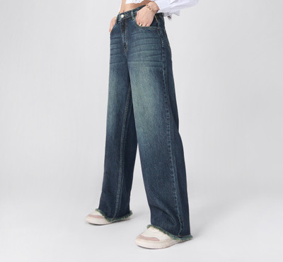The Souled Store Straight Fit Women Dark Blue Jeans