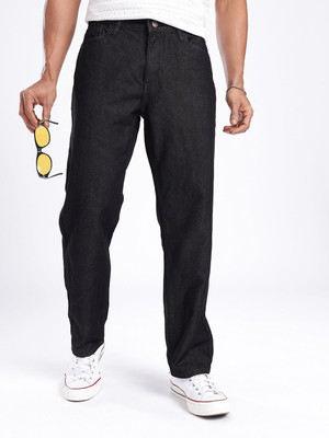 Glitchez Straight Fit Men Black Jeans