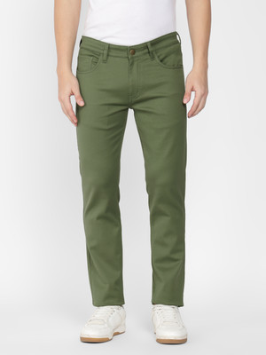 Allen Cooper Slim Men Green Jeans