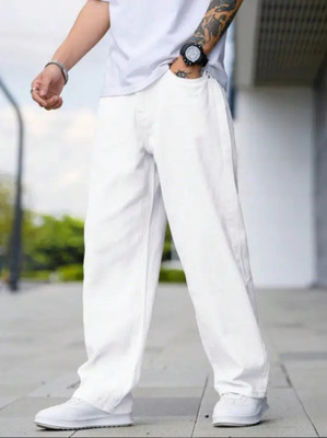 Modevo Straight Fit Men White Jeans