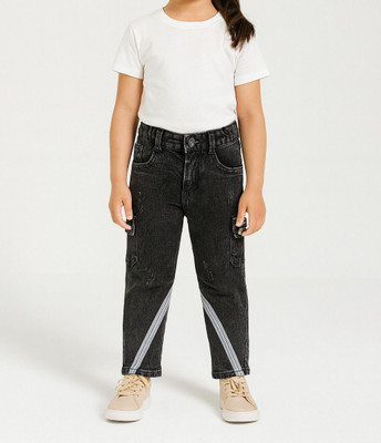 MS Arts Regular Baby Girls Black Jeans