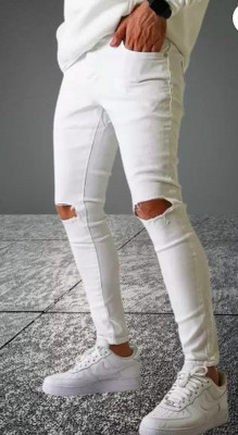 XCVDJKFS Slim Men White Jeans