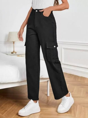 Masterly Weft Regular Women Black Jeans
