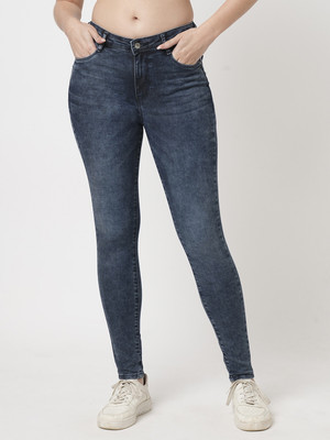 Kraus Jeans Women Blue High-Rise Skinny Jeans Straight Fit Women Blue Jeans