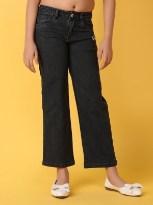 V-MART Straight Fit Girls Grey Jeans