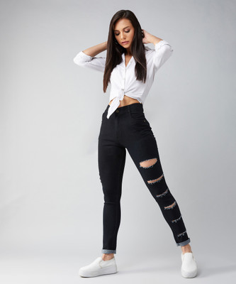 Miss Chase Slim Women Black Jeans