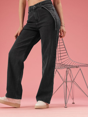 Dressberry Straight Fit Women Black Jeans