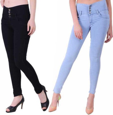 SAVITA FASHION WEAR Boyfriend Women Black, Light Blue Jeans(Pack of 2)