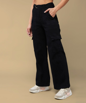 DOLCE CRUDO Relaxed Fit Women Black Jeans