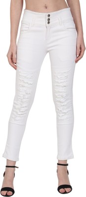 fashionsoft Slim Women White Jeans