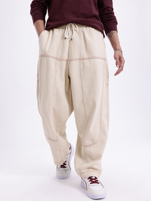 Kook N Keech Relaxed Fit Men White Jeans