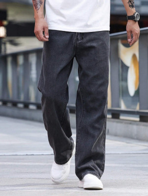 FUDE PRIDE Loose Fit Men Dark Grey Jeans