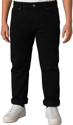 cat look Slim Boys Black Jeans