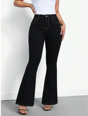 silver threads Boot-Leg Women Black Jeans